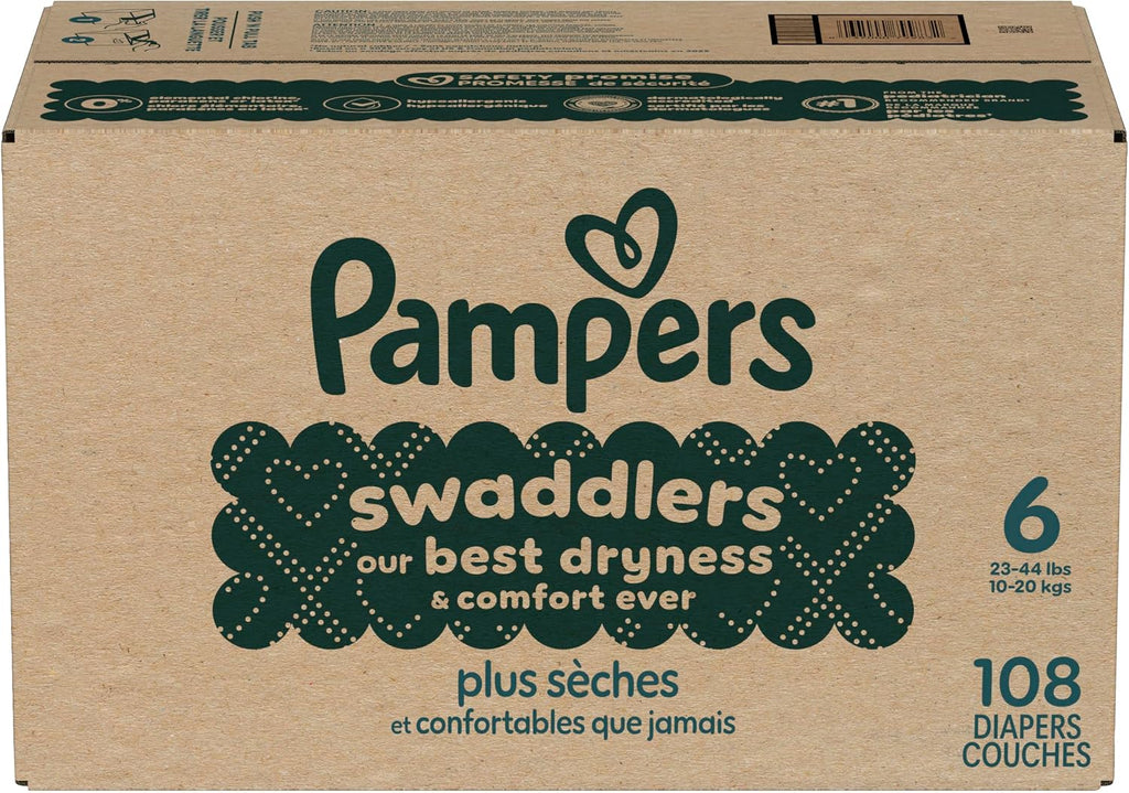 Pampers Swaddlers Newborn Diapers, Size Newborn (10 lbs), 84 Count, Fragrance Free, Hypoallergenic, Absorbent, Pediatrician Recommended, Skin Safe